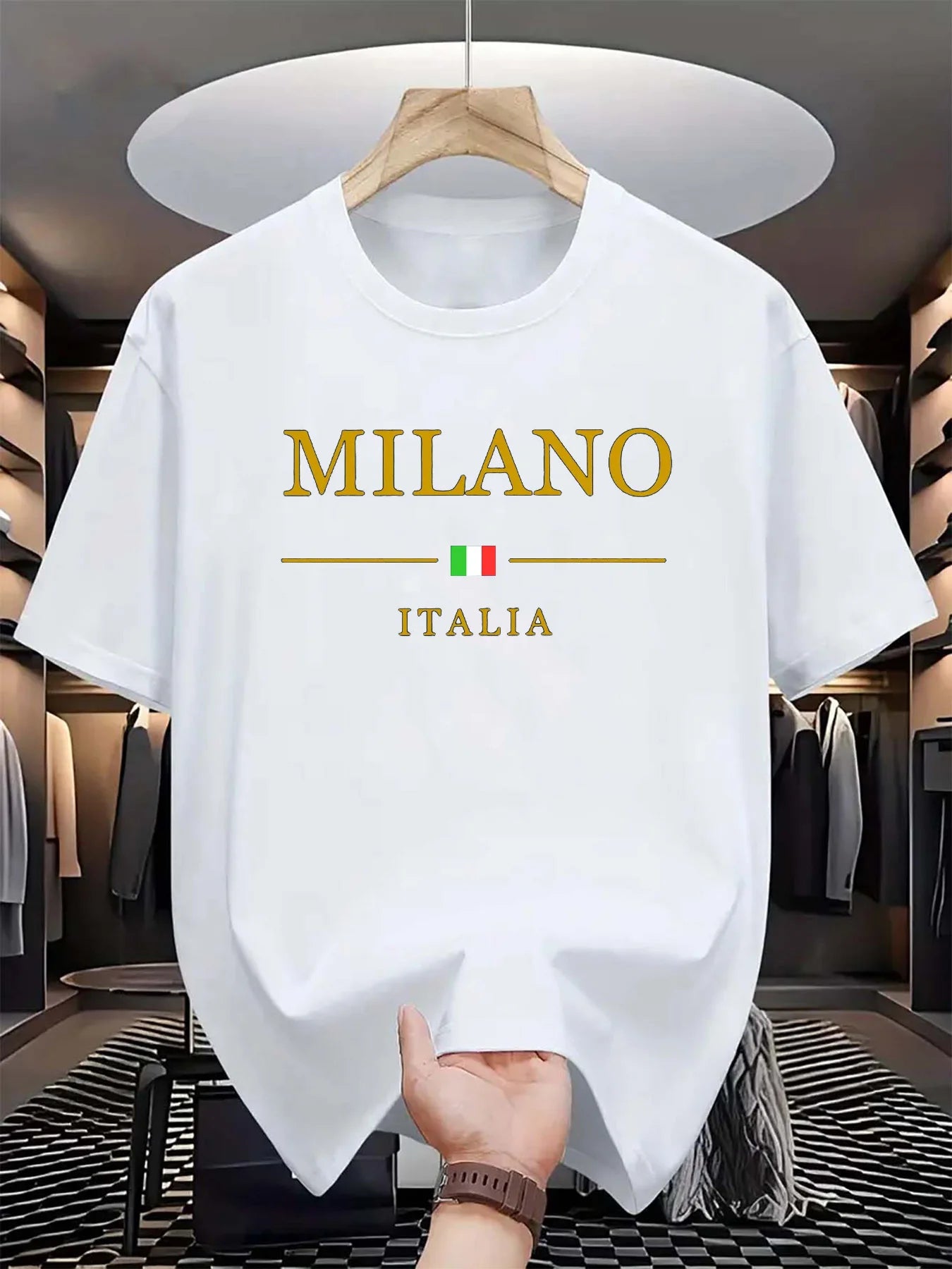 Men's summer 100 cotton fashionable casual loose plus size MILANO