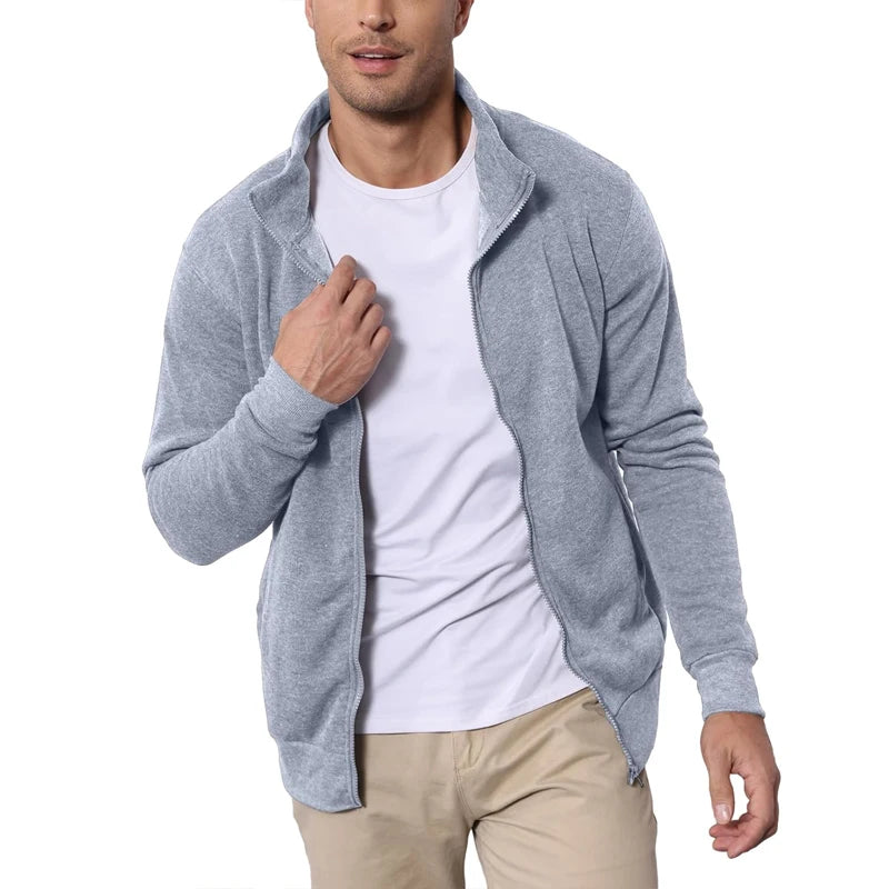 New Men's Sweat Jacket Pullover Hoodie Sweatshirt Man Without Hood