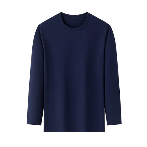 Men's Solid Color round Neck Long Sleeve T-Shirt Cotton Summer