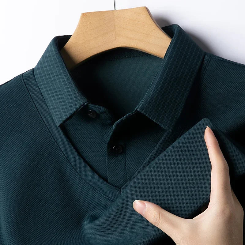 2025 New Men's Casual and Fashionable Long Sleeved Solid Color Fake