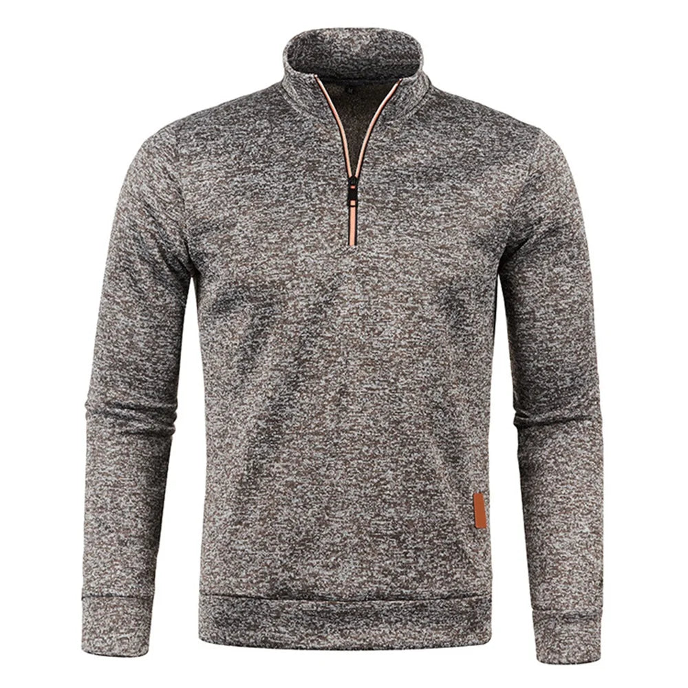 Men Pullover Men's Thicker Sweatshirts Half Zipper Pullover for Male