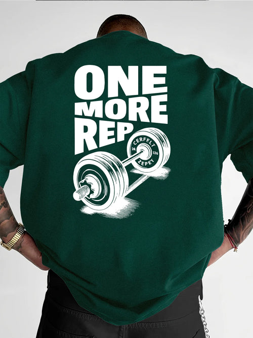Men's T-Shirt Vintage Funny Gym Workout ONE MORE REP Weightlifting