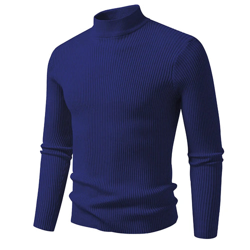 Mens Mock Neck Pullover Sweater High Neck Turtleneck Long Sleeve