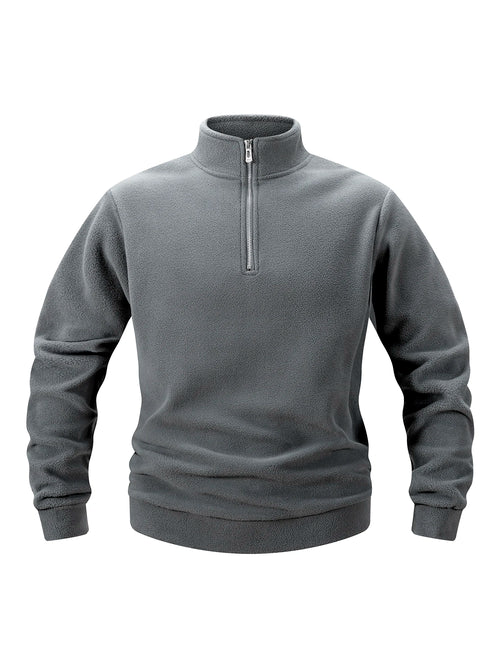 2025 Men Casual Fleece Sweatshirts Tops Men Sport Classic Stand Collar