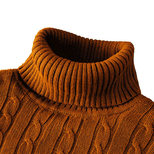 New Turtleneck Sweater Casual Men's Rollneck Knitted Sweater Keep Warm