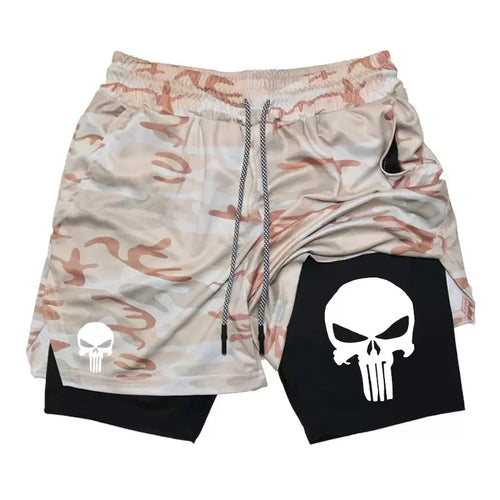 2-in-1 men's performance shorts, sports quick drying shorts with phone