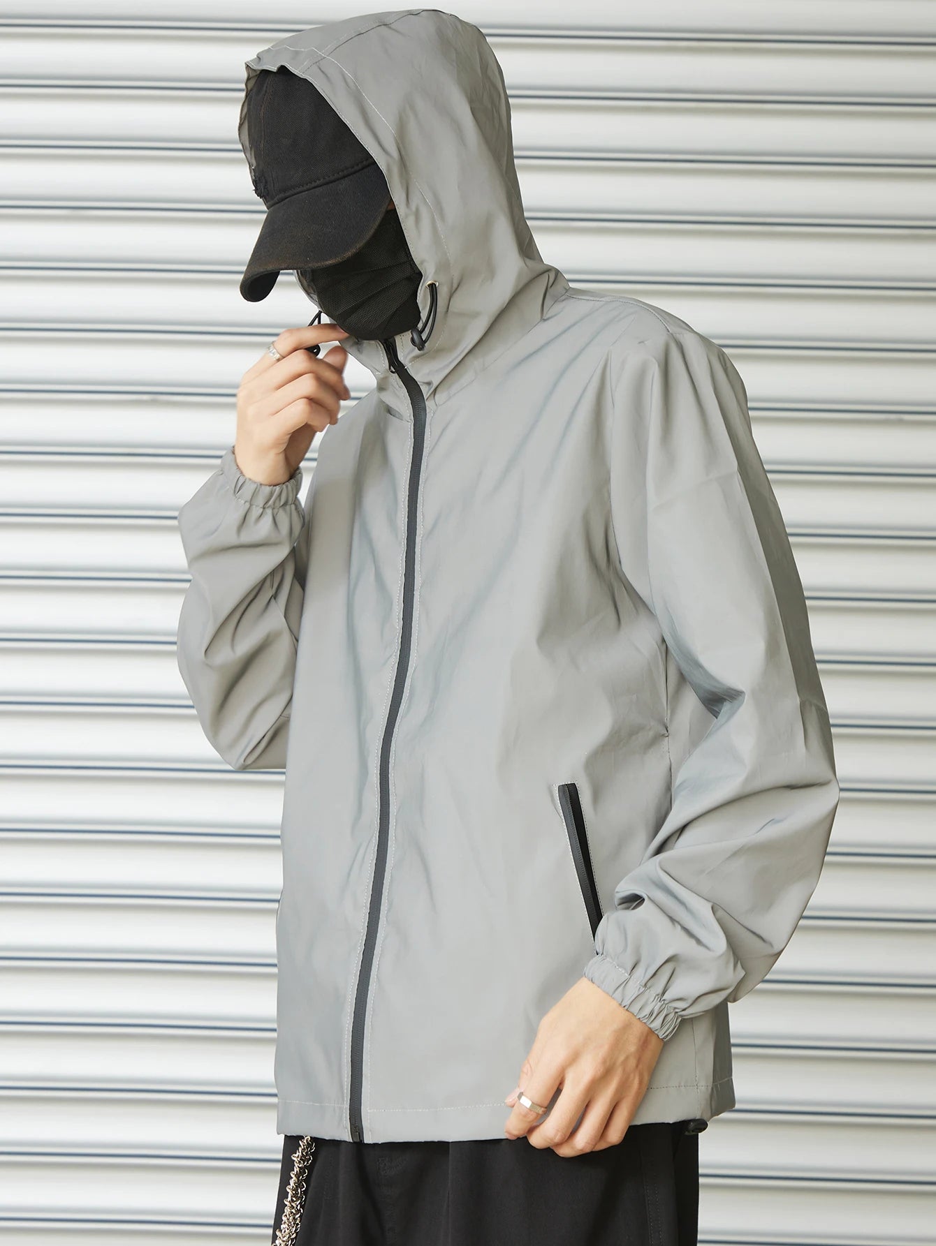 Night Reflective Clothes Spring New Men's Hooded Jacket Outdoor Run