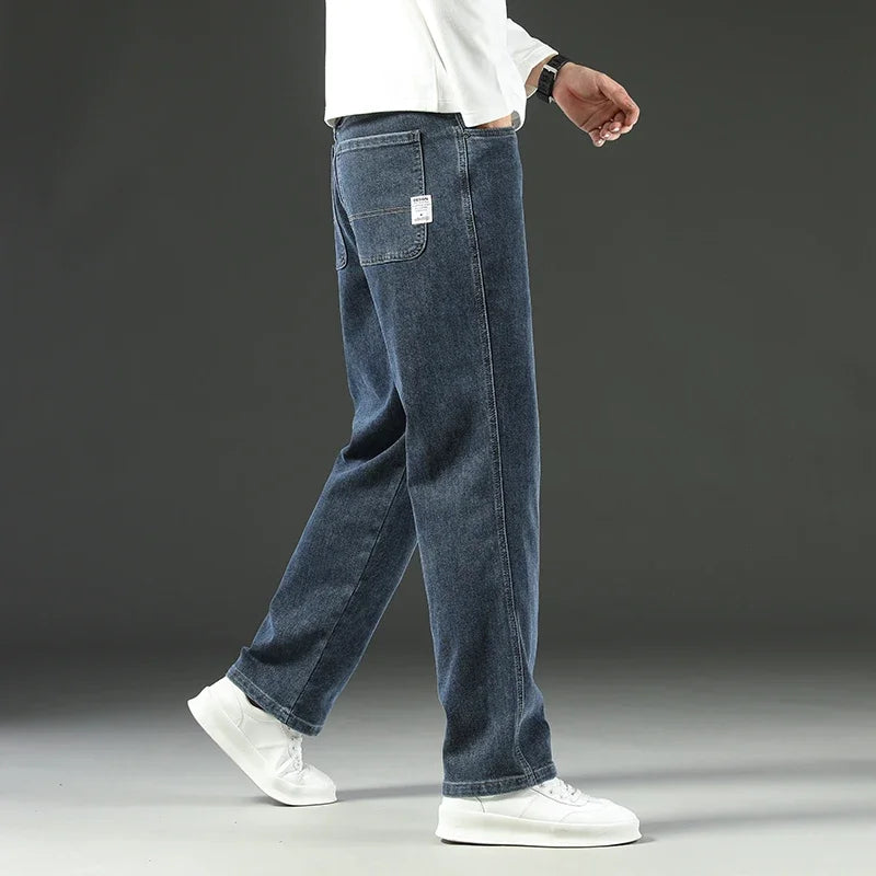 2025 New Spring and Autumn Men's Jeans, Loose, Comfortable, Straight,