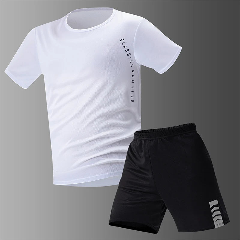 2/6 Pack Plus Size Men's Quick-drying Short-sleeved Shorts Suit Men's