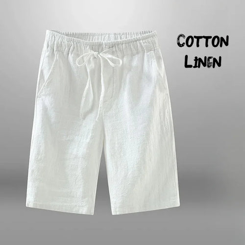 Men Shorts for Men Cotton Linen Casual Breathable Beach Shorts Men's