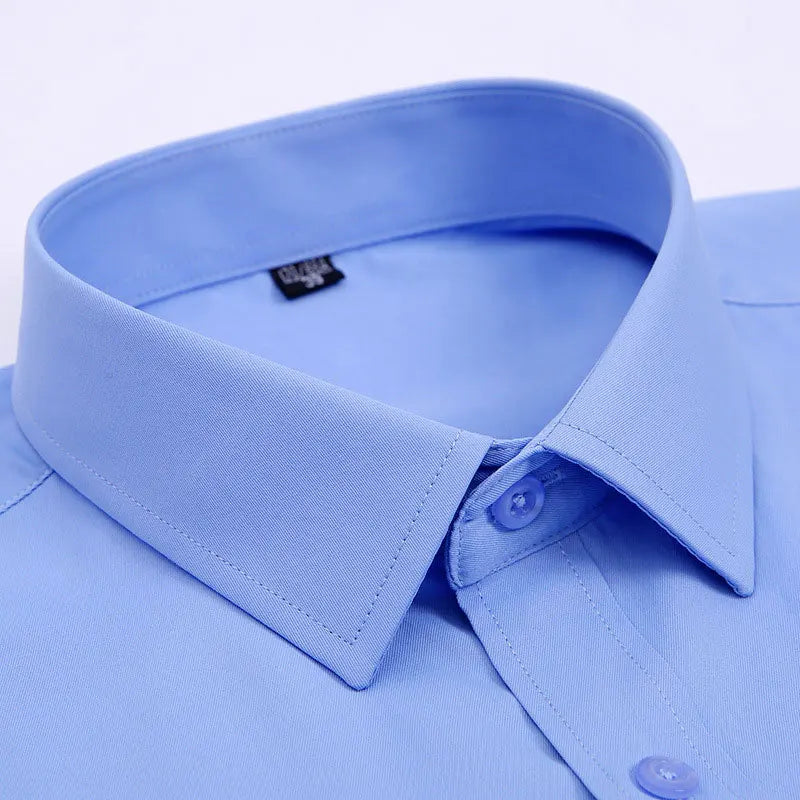 Men's long-sleeved shirt business casual solid color striped plaid