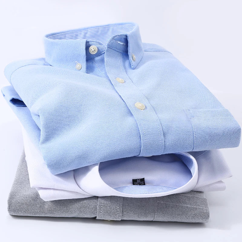 Men's long sleeve shirt Oxford woven casual non-ironing spring summer
