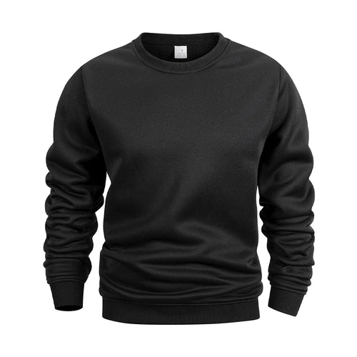 Men's Crew Neck Hoodies Autumn Winter Fleece Warm Casual Loose