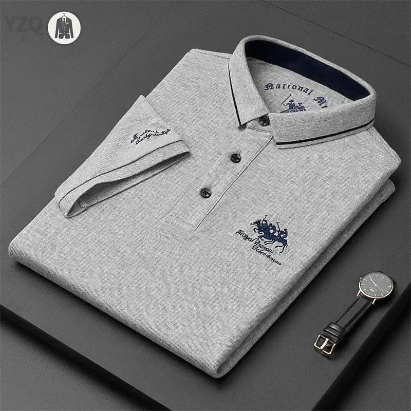 Men's Embroidered Casual Fashion Short Sleeved POLO Shirt Summer