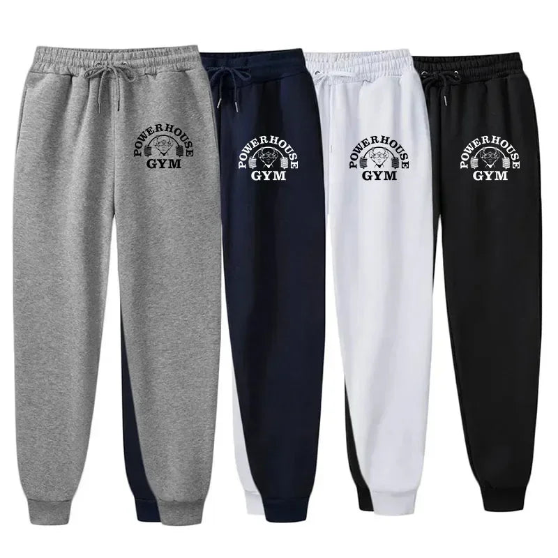 GYM Powerhouse Print Pants Men Casual Sports Pants Running Workout