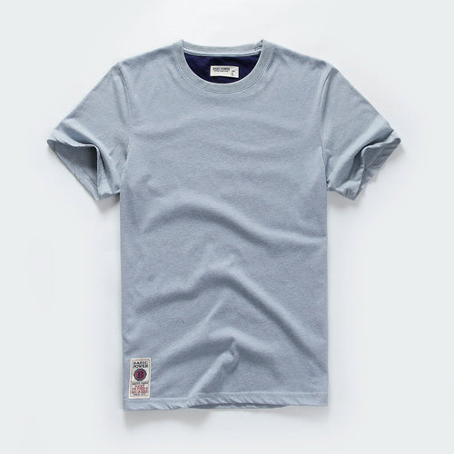 New Summer Men's t-shirt Cotton Solid T shirt Men Causal O-neck Basic