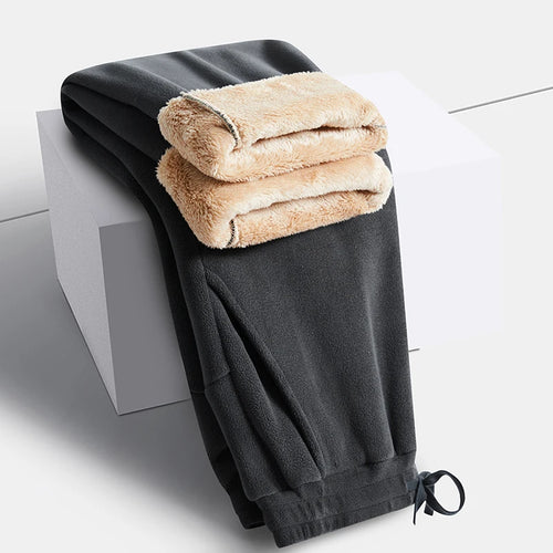 YJKVUR Unisex 2026 Winter New Oversize Pants Men Women Warm Fleece