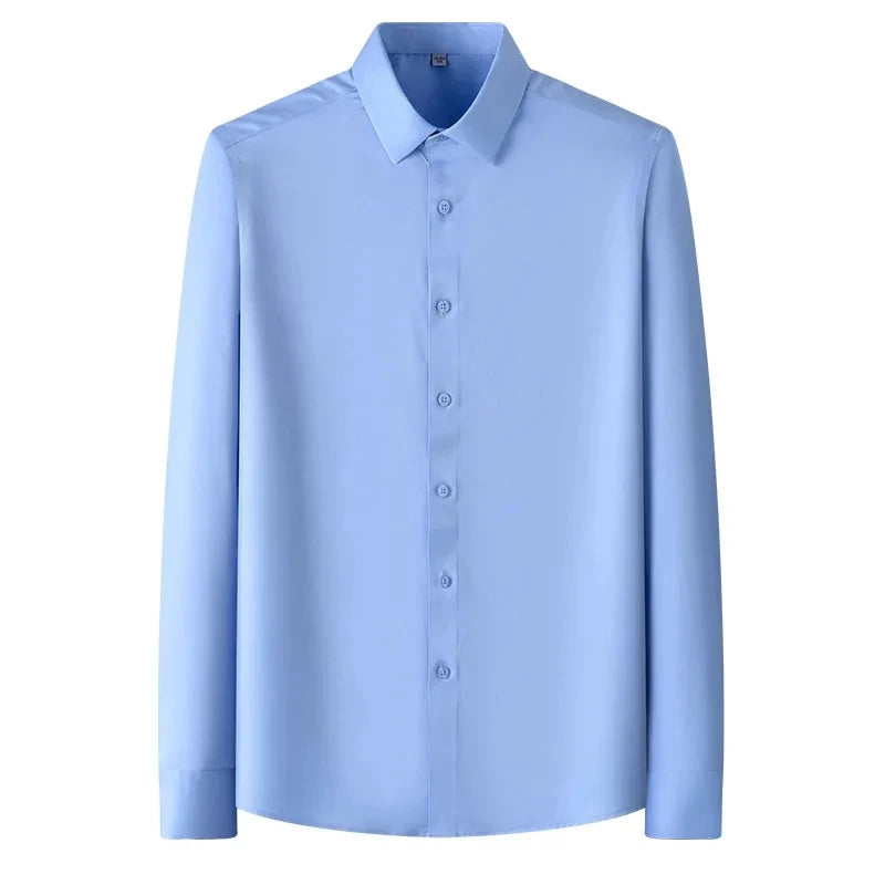 New Anti-Wrinkle Men Shirts Long Sleeve Dress Shirts For Men Slim Fit