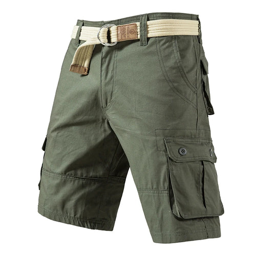 Cargo Knee Shorts Men Sports Casual Bermuda Shorts Plus Size Cotton
