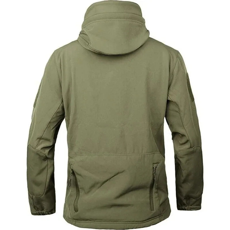 Men's Hooded Casual Military Outdoor Utility Jacket Fashion Sharkskin