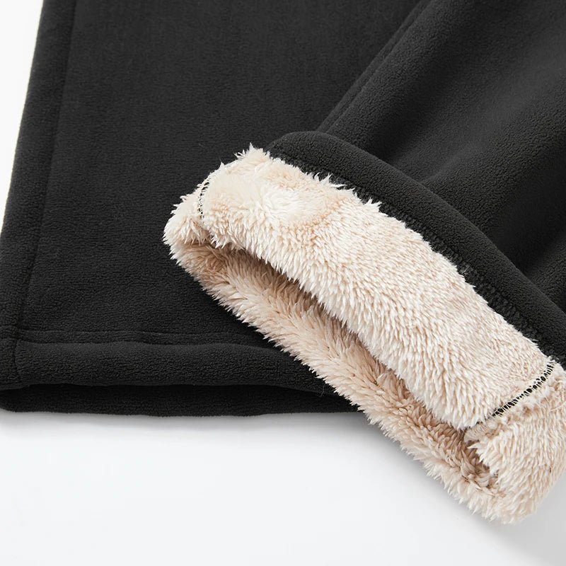 YJKVUR Unisex 2026 Winter New Oversize Pants Men Women Warm Fleece