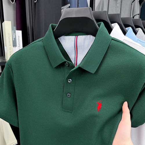 100% pure cotton short sleeved men's polo shirt summer fashion
