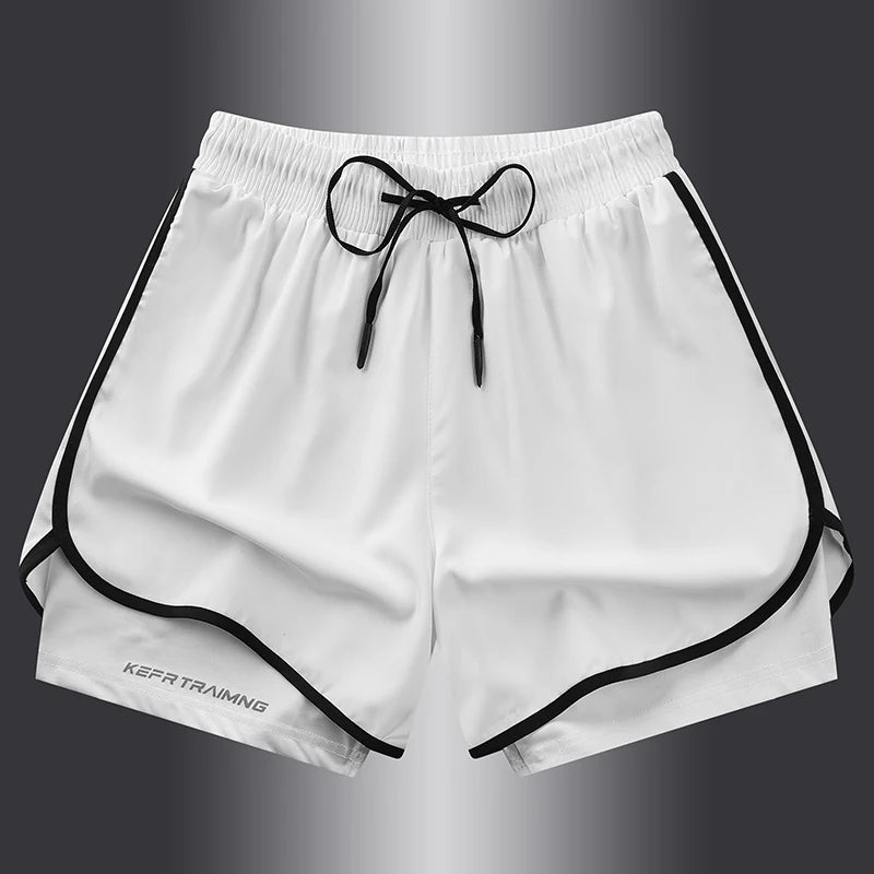 Fake two pieces of summer sports shorts, men's and women's quick
