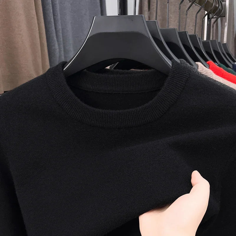 2025 New Men's Casual Sweater Round Neck Long Sleeve Knitted Sweater
