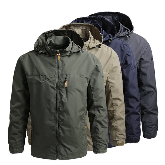Windbreaker Men Tactical Jacket Waterproof Outdoor Hooded Coat Sports