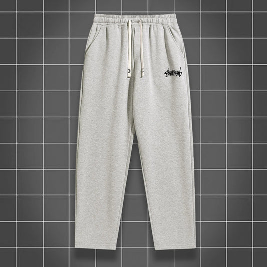 Men's solid color straight leg jogging pants, suitable for casual