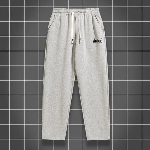 Men's solid color straight leg jogging pants, suitable for casual