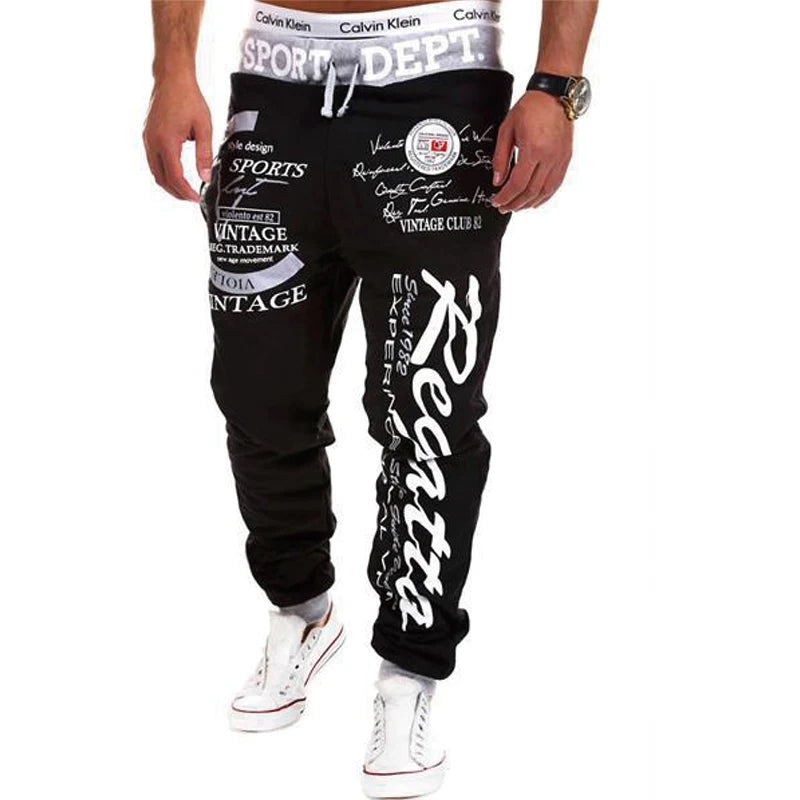 Men's Sweatpants Joggers Trousers Elastic Waist Letter Graphic Prints