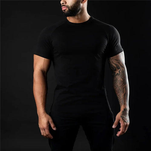 Cotton T-shirt Summer Men's Athleisure Workout short sleeve Muscle