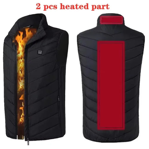 Men USB Infrared 17 Heating Areas Vest Jacket Men Winter Electric