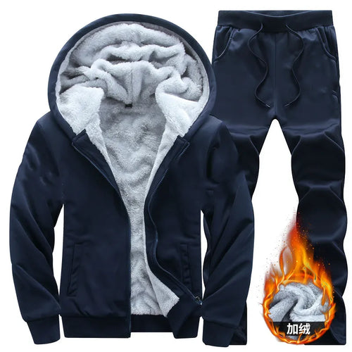 Wolf Czuadlte2024New Winter Men's Sports Set Casual Pants Hooded