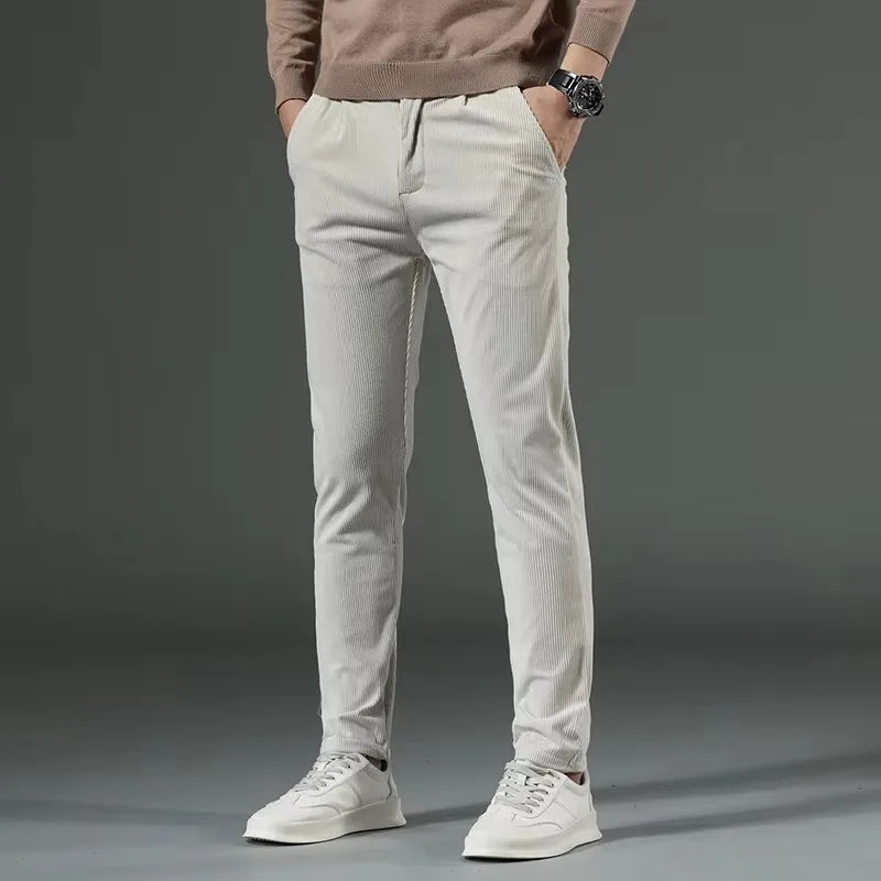 Autumn and Winter Men's Corduroy Trousers New Men's Clothing Stretch