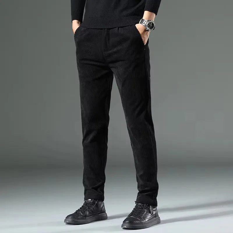 Autumn and Winter Men's Corduroy Trousers New Men's Clothing Stretch