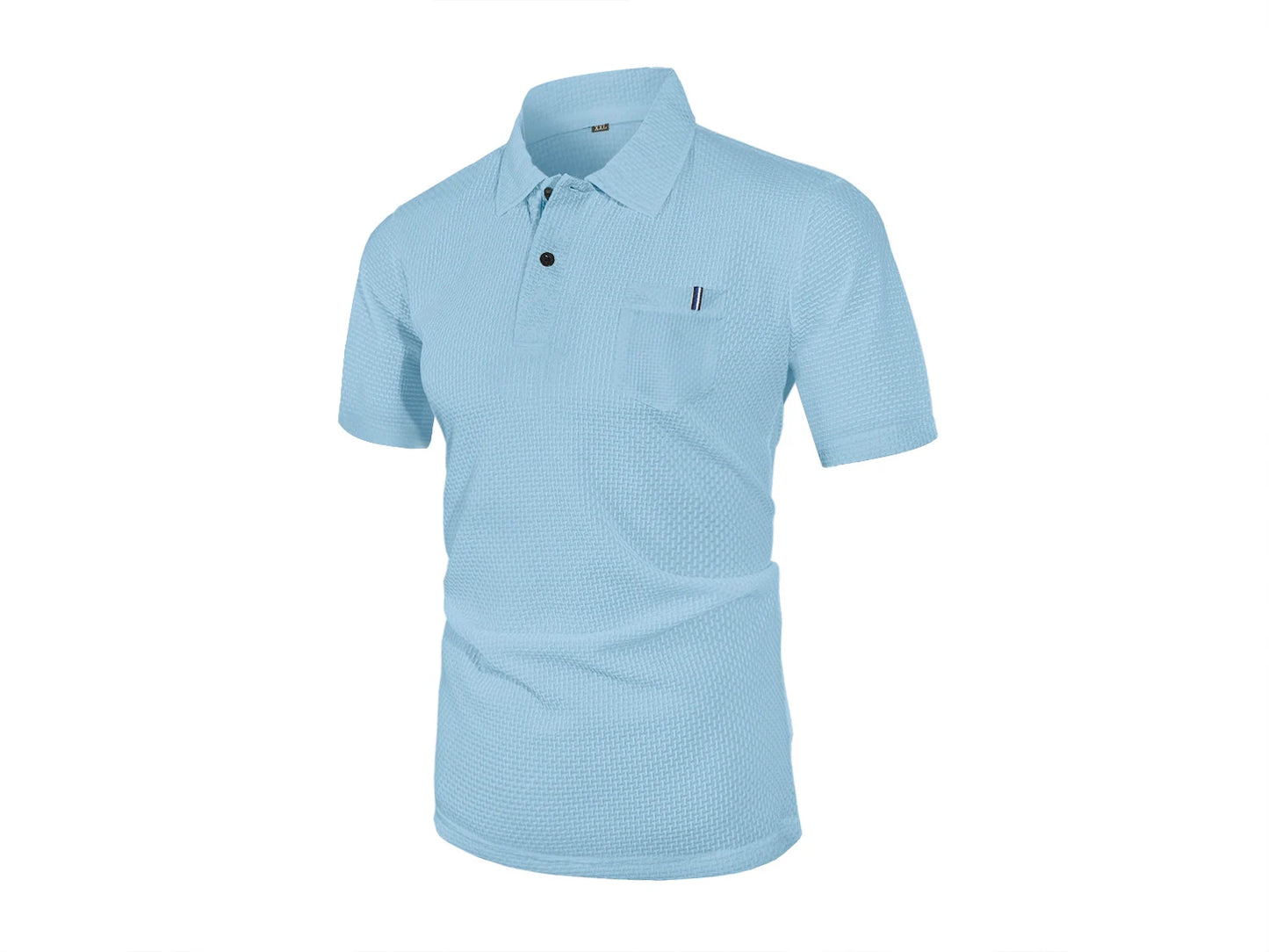 Summer ice silk lapel pocket POLO shirt, men's short-sleeved T-shirt,