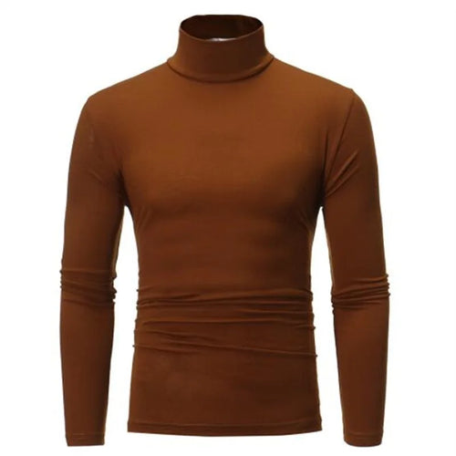 1/2pcs Autumn  Winter Men's High Neck T-shirt Slim Fit Fashion High