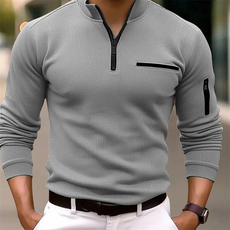 New light luxury light mature casual men sports retro  style striped
