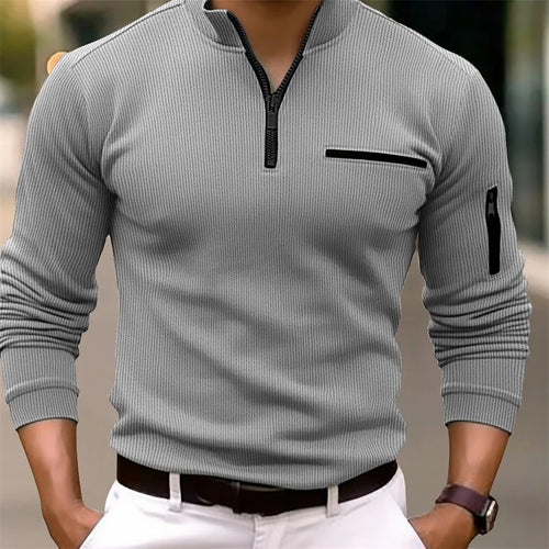 New light luxury light mature casual men sports retro  style striped