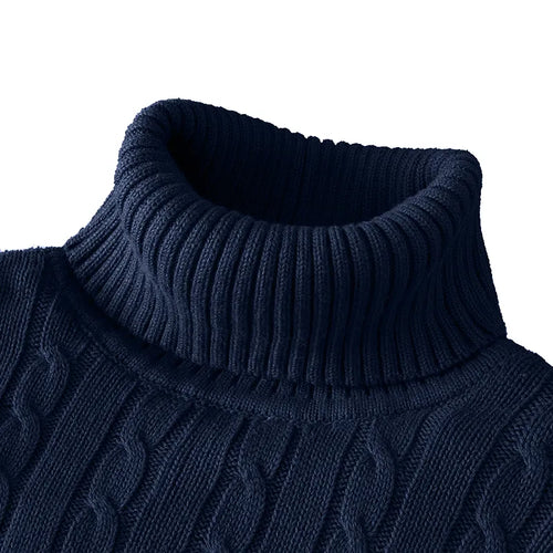 New Turtleneck Sweater Casual Men's Rollneck Knitted Sweater Keep Warm