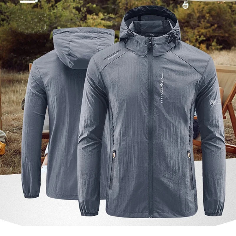 UPF50+ Summer Outdoor Quick Dry Sun-Protective Thin Jacket Men Hiking