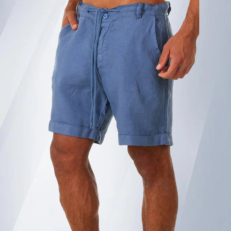 Summer Fashion Mens Linen Shorts Men Cotton Beach Short  New Wild