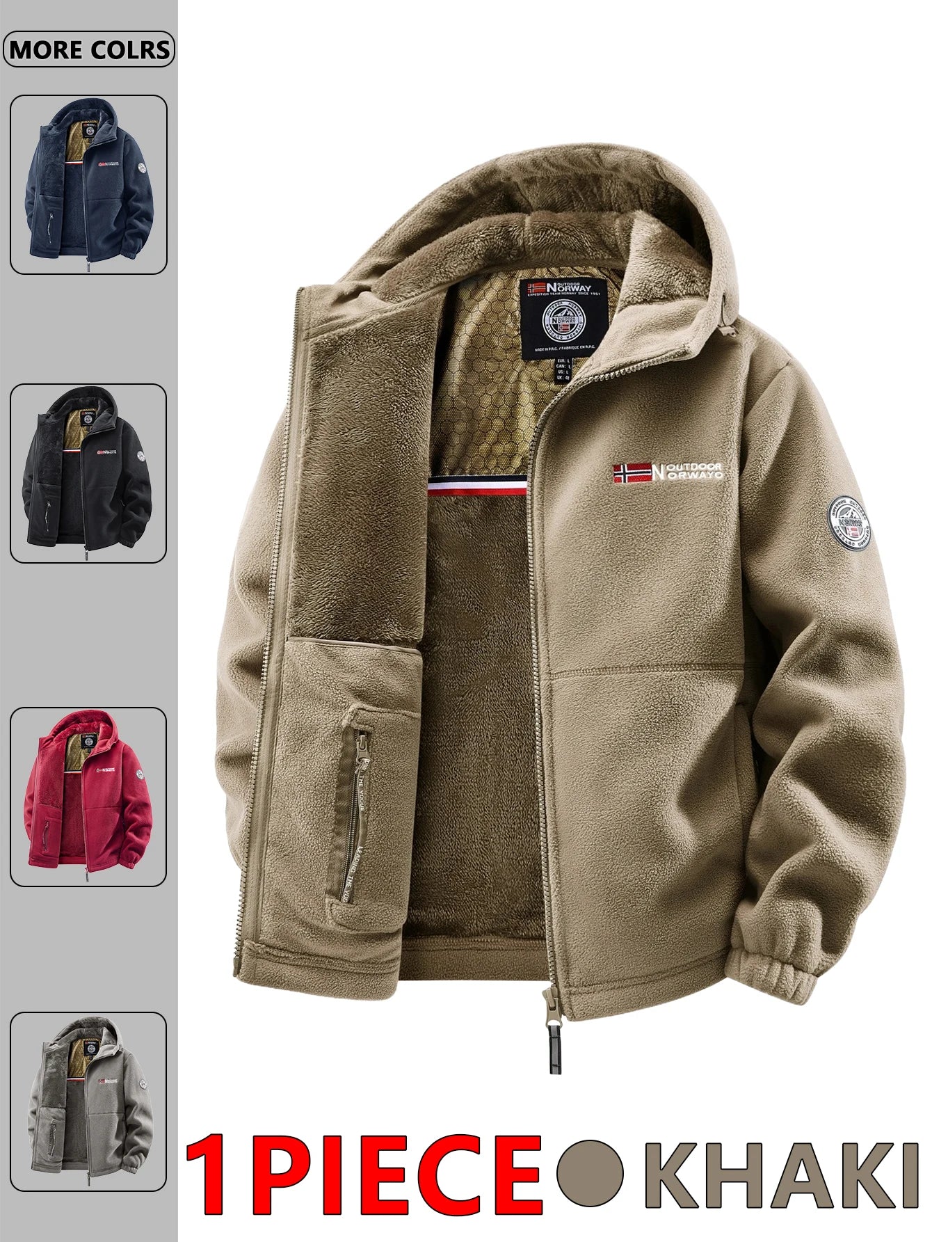 Men's Autumn and Winter Outdoor Hooded Jacket, Suitable for Daily Wear