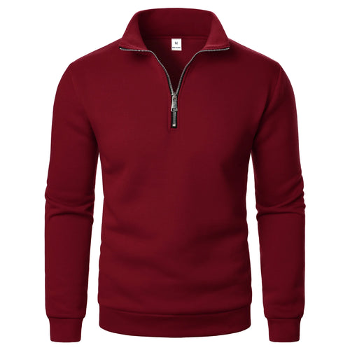 Spring and Autumn new casual half zipper stand up collar hoodie trend