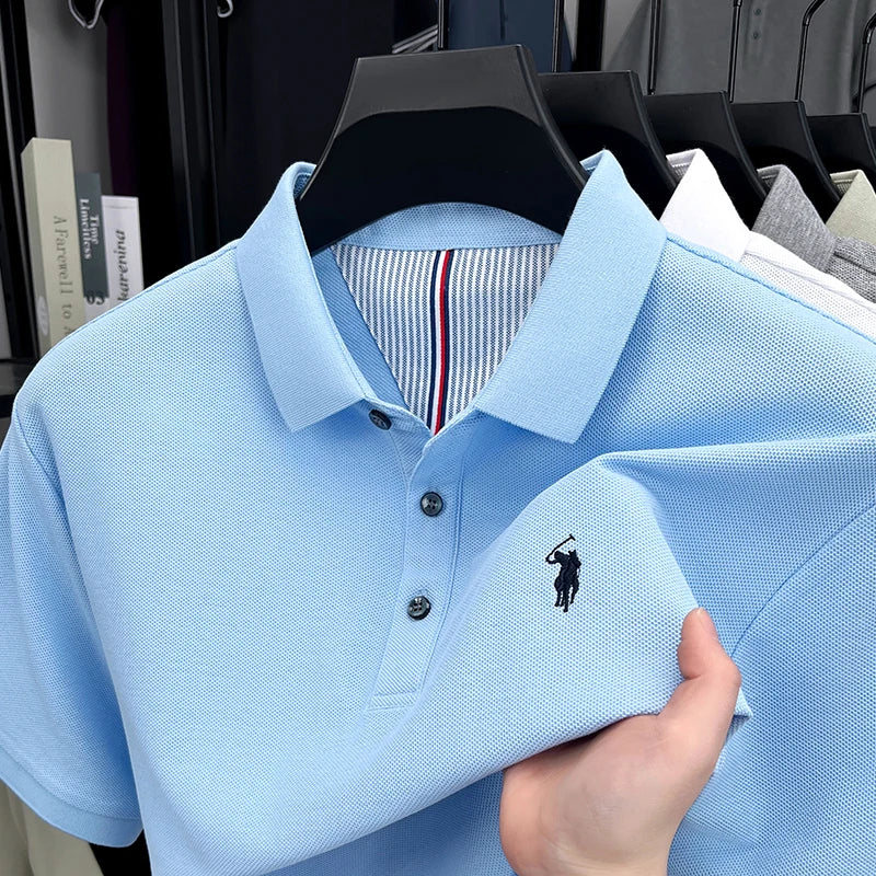 100% pure cotton short sleeved men's polo shirt summer fashion