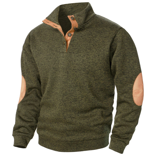 Autumn and winter men's stand collar long sleeve casual knitted