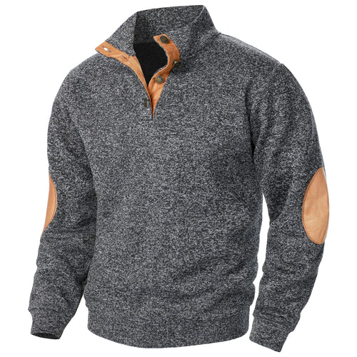 Autumn and winter men's stand collar long sleeve casual knitted