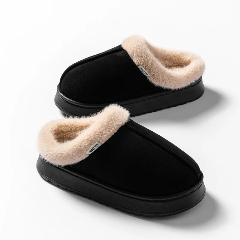 Women Fluffy Slippers for Autumn Winter Indoor EVA Thick Sole